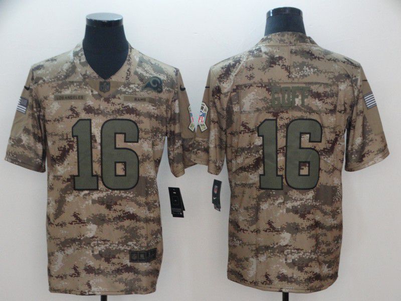 Men Los Angeles Rams #16 Goff Nike Camo Salute to Service Retired Player Limited NFL Jersey->boston red sox->MLB Jersey